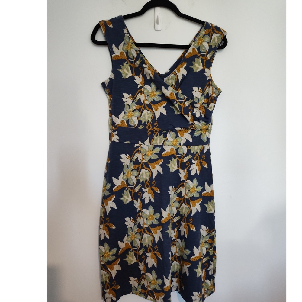 Patagonia Amber Dawn Dress Spiced Blue Ditsy Floral Organic Cotton M 59130 SP20
